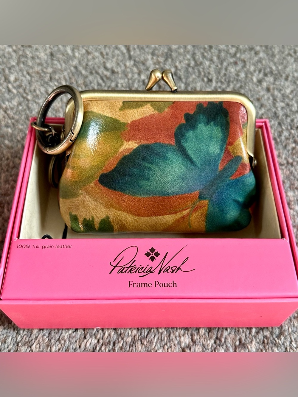 New PATRICIA NASH Watercolor Butterfly Borse Kisslock Coin Purse